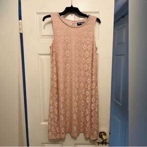 Karl Lagerfeld Lace Mini Dress - Soft Pink